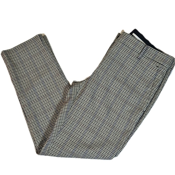 Ann Taylor Trousers Womens 4 Brown Black Plaid Straight Leg Officewear Pants EUC